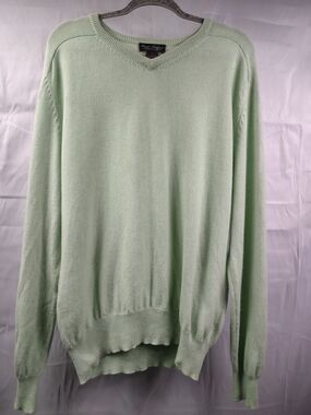 Daniel Cremieux Signature Collection Light Green 100% Cashmere Sweater Large